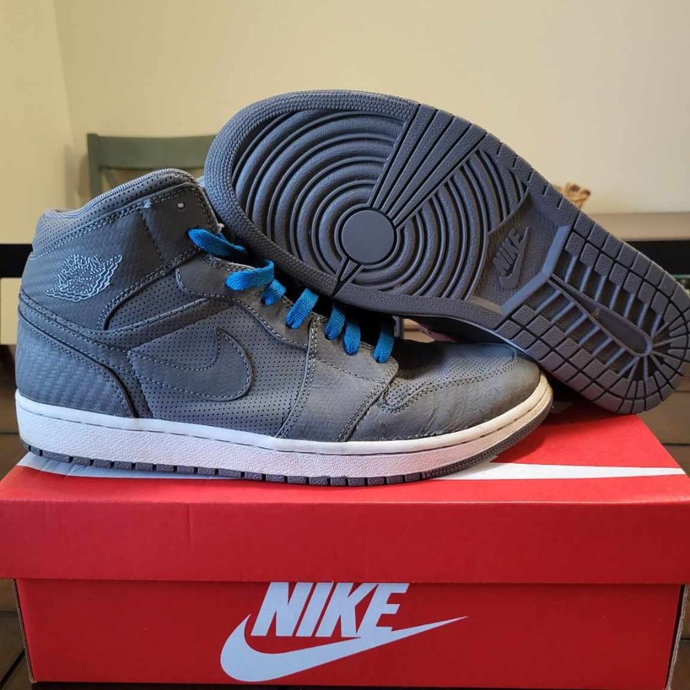 Final Price Jordan 1 Phat Cool Grey Blue Carbon Fiber